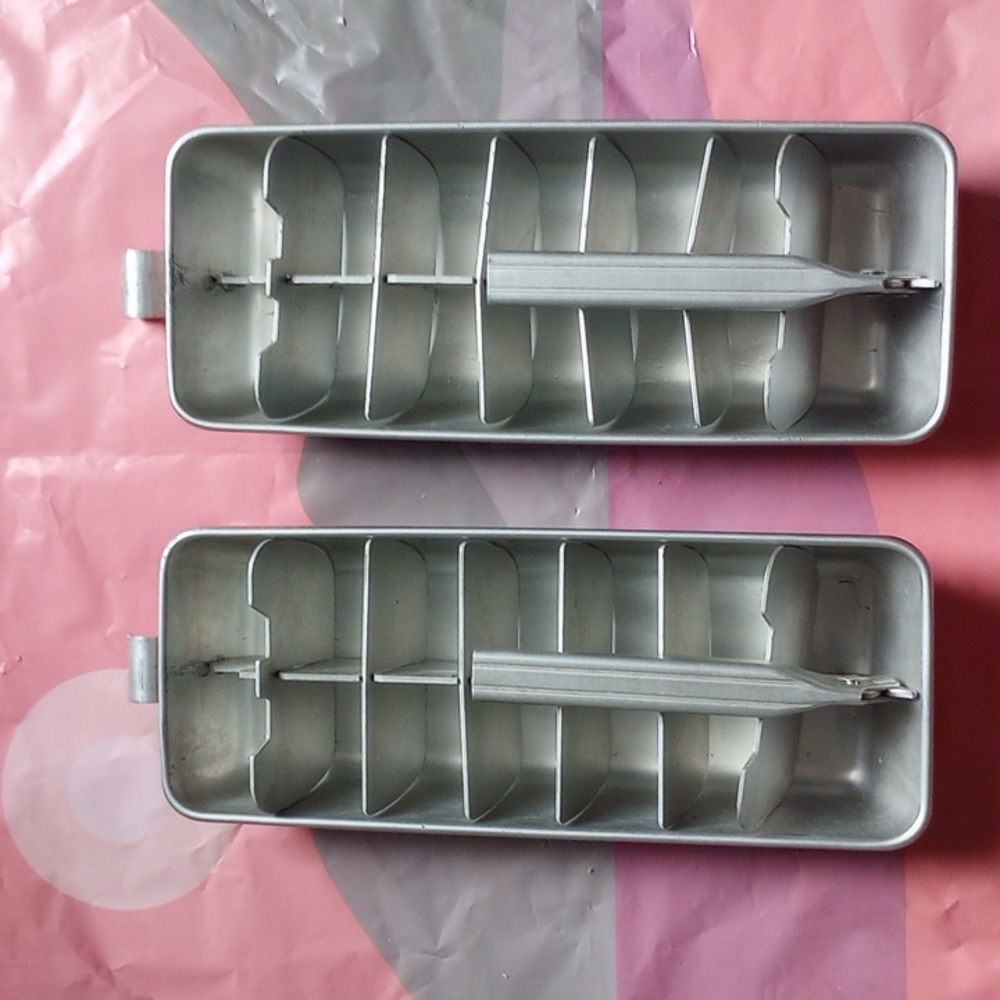 Vintage aluminum ice cube trays